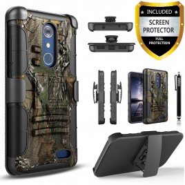 ZTE Grand X4 Case, Dual Layers [Combo Holster] Case And Built-In Kickstand Bundled with [Premium Screen Protector] Hybird Shockproof And Circlemalls Stylus Pen (Camo)